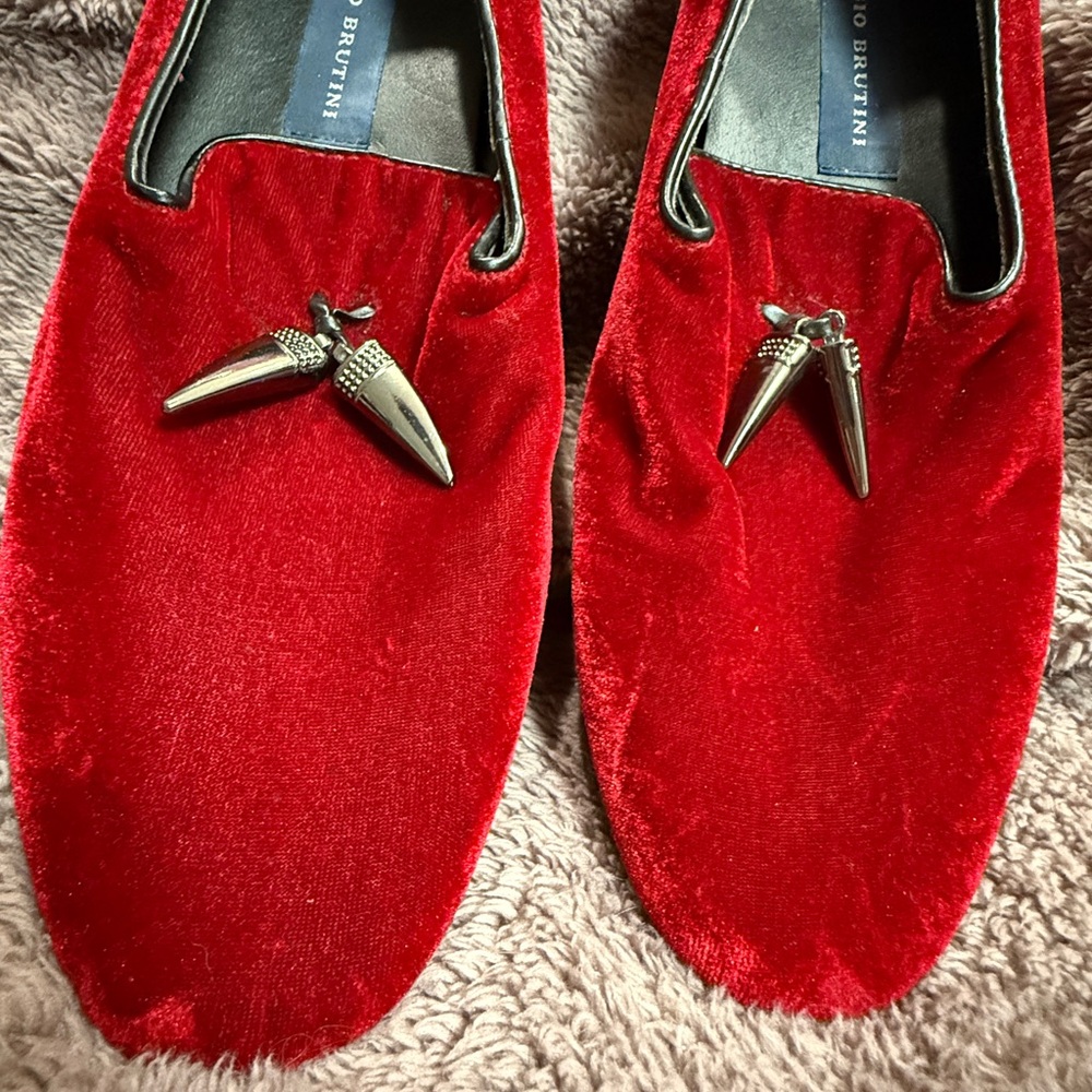Giorgio Brutini Red Velvet Loafers